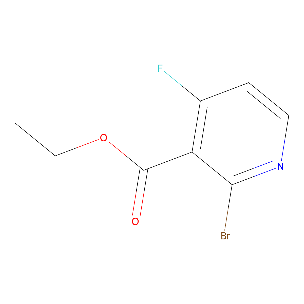 Ethyl 2-bromo-4-fluoronicotinate molecular structure, CAS 1804845-09-7
