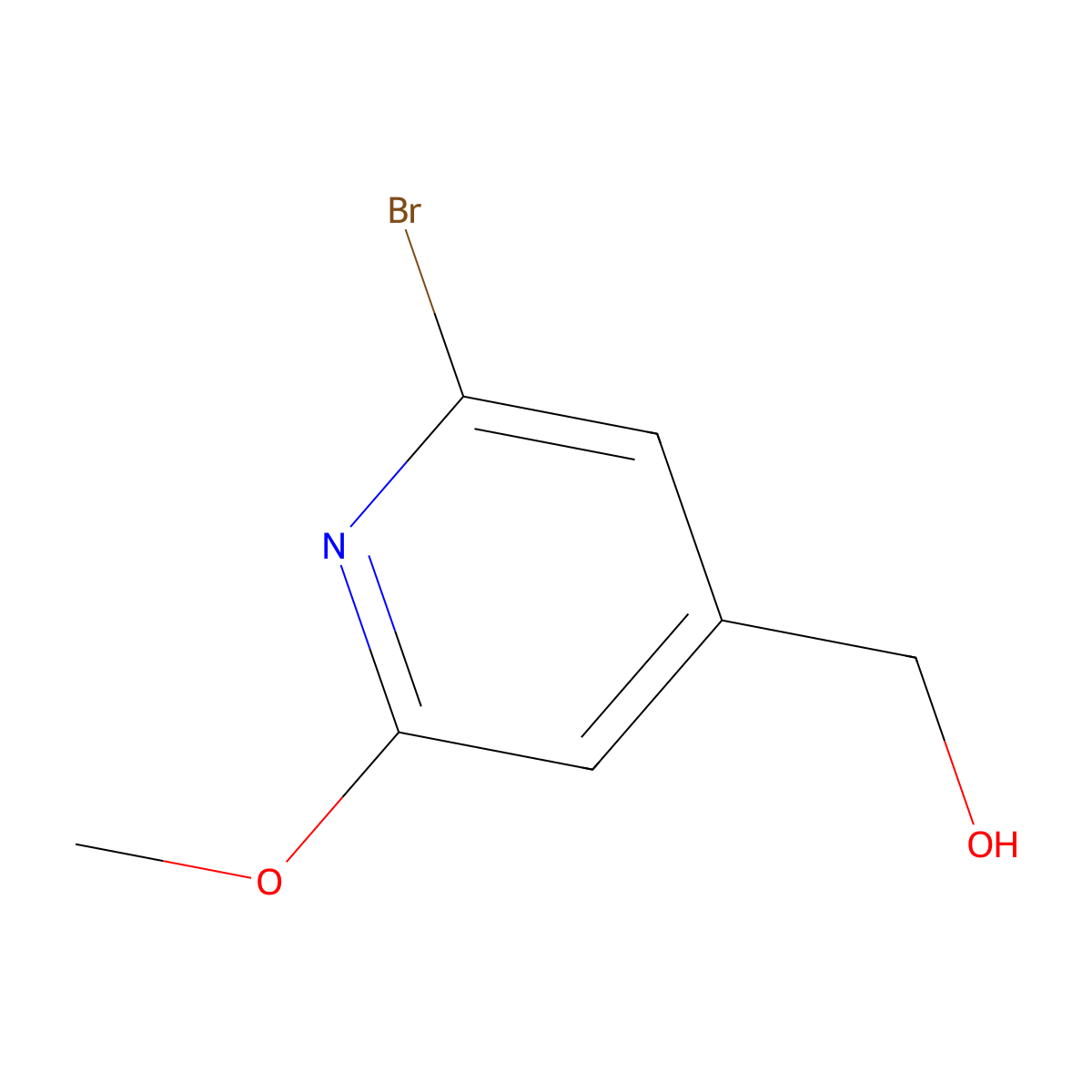(2-Bromo-6-methoxypyridin-4-yl)methanol molecular structure, CAS 1804846-68-1