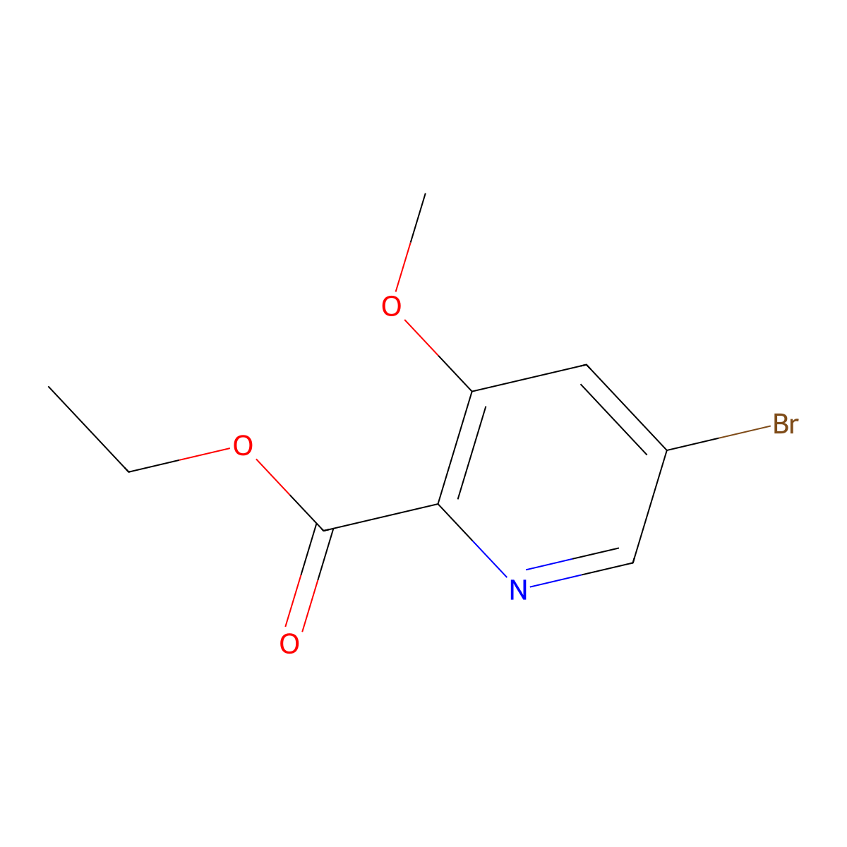 Ethyl 5-bromo-3-methoxypicolinate molecular structure, CAS 1804848-41-6