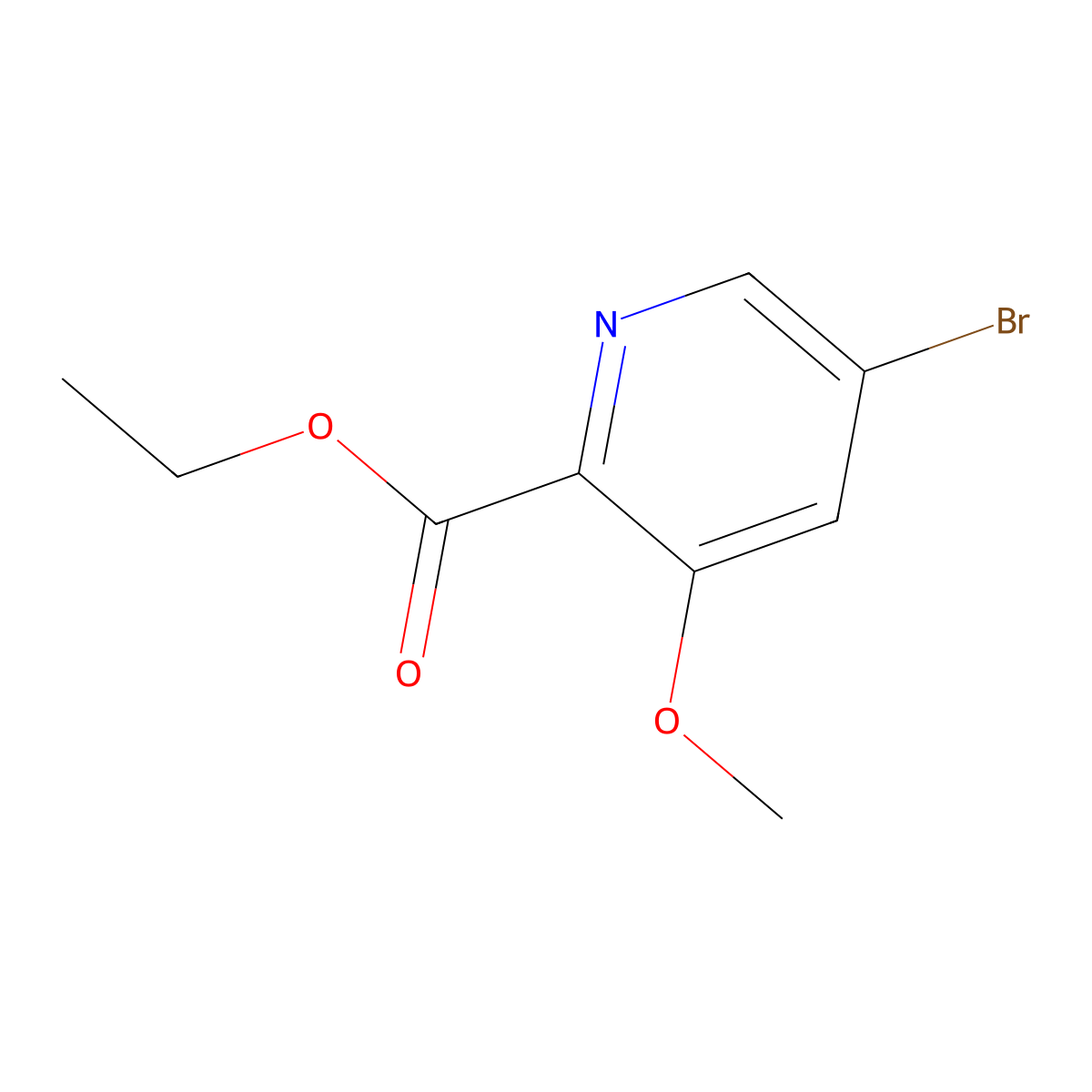 Ethyl 5-bromo-3-methoxypicolinate molecular structure, CAS 1804848-41-6