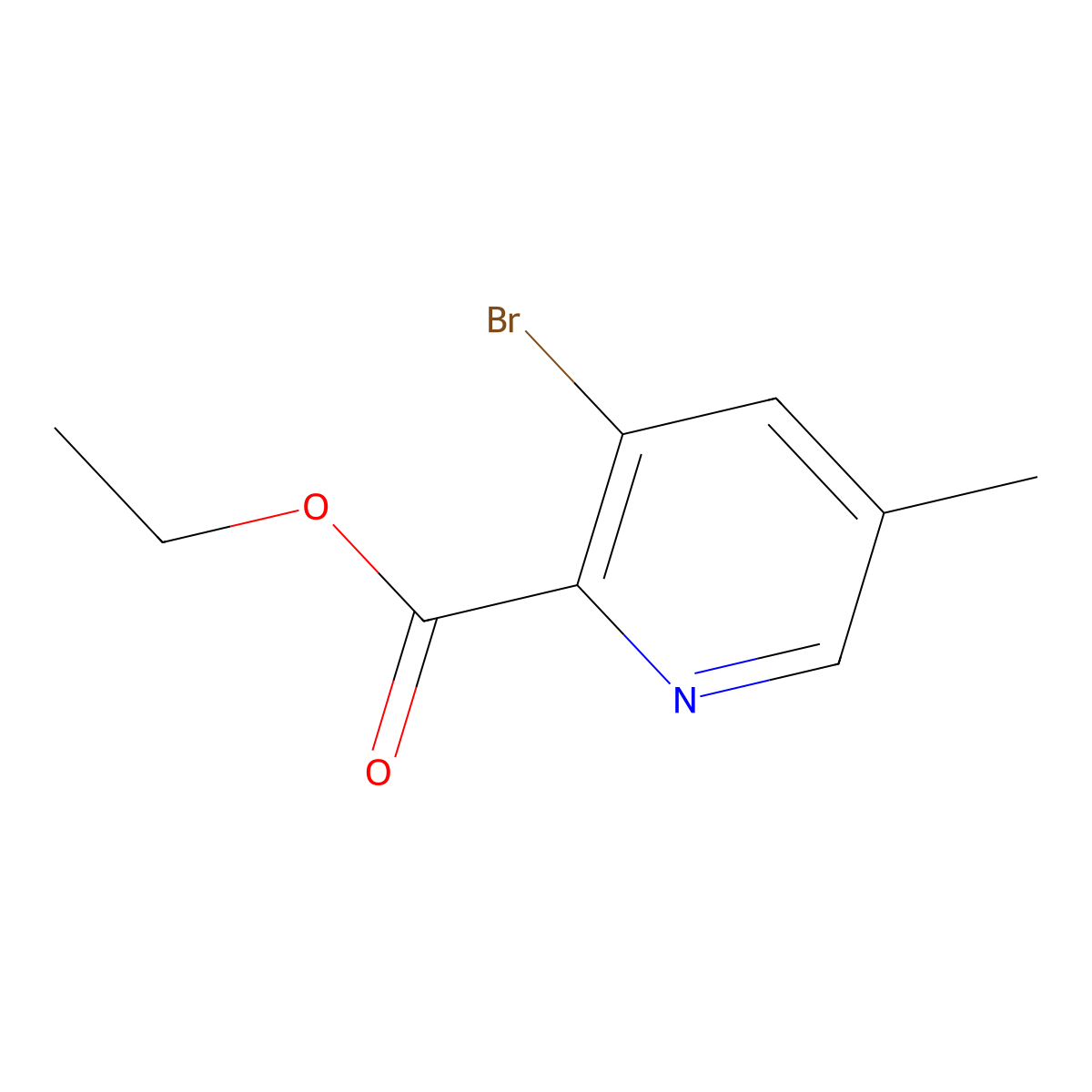Ethyl 3-bromo-5-methyl-pyridine-2-carboxylate molecular structure, CAS 1804864-60-5
