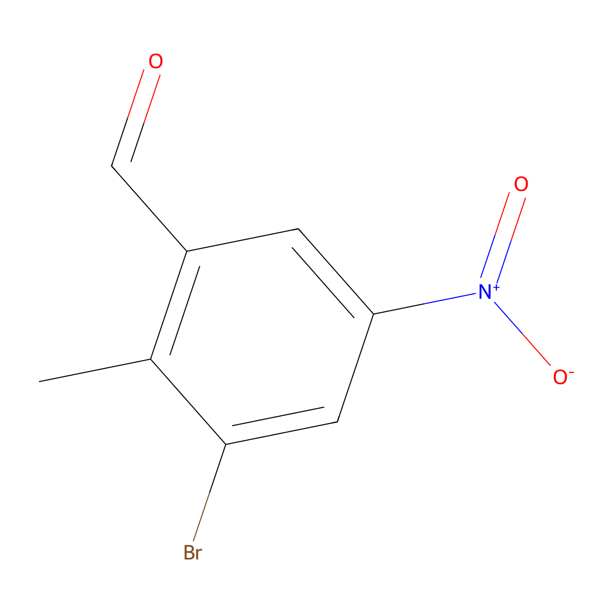 3-Bromo-2-methyl-5-nitrobenzaldehyde molecular structure, CAS 1804864-88-7