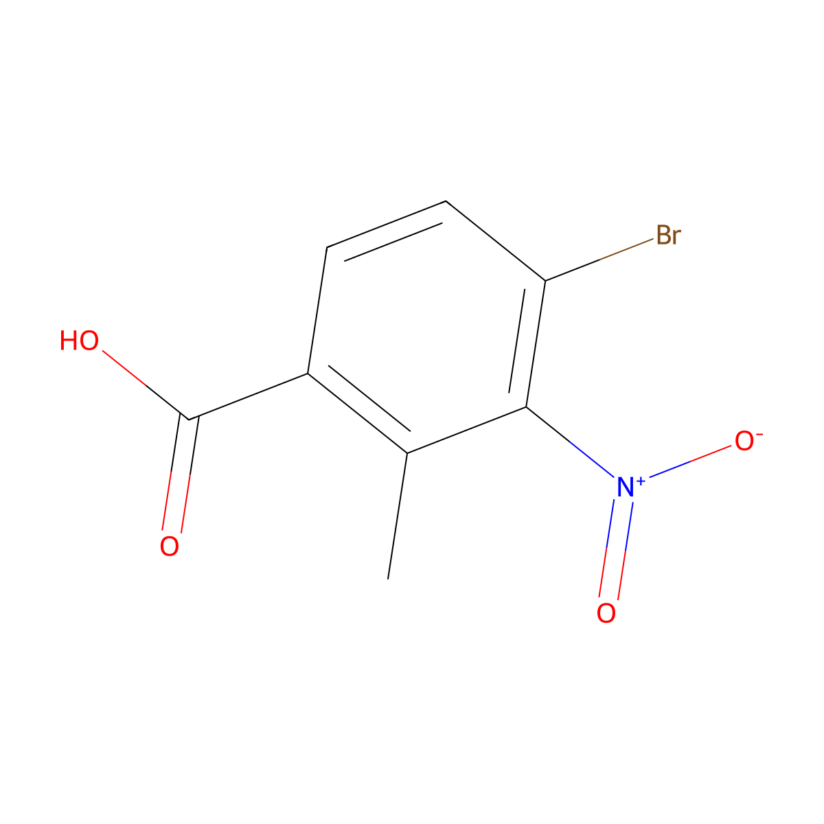 4-Bromo-2-methyl-3-nitrobenzoic acid molecular structure, CAS 1804865-88-0