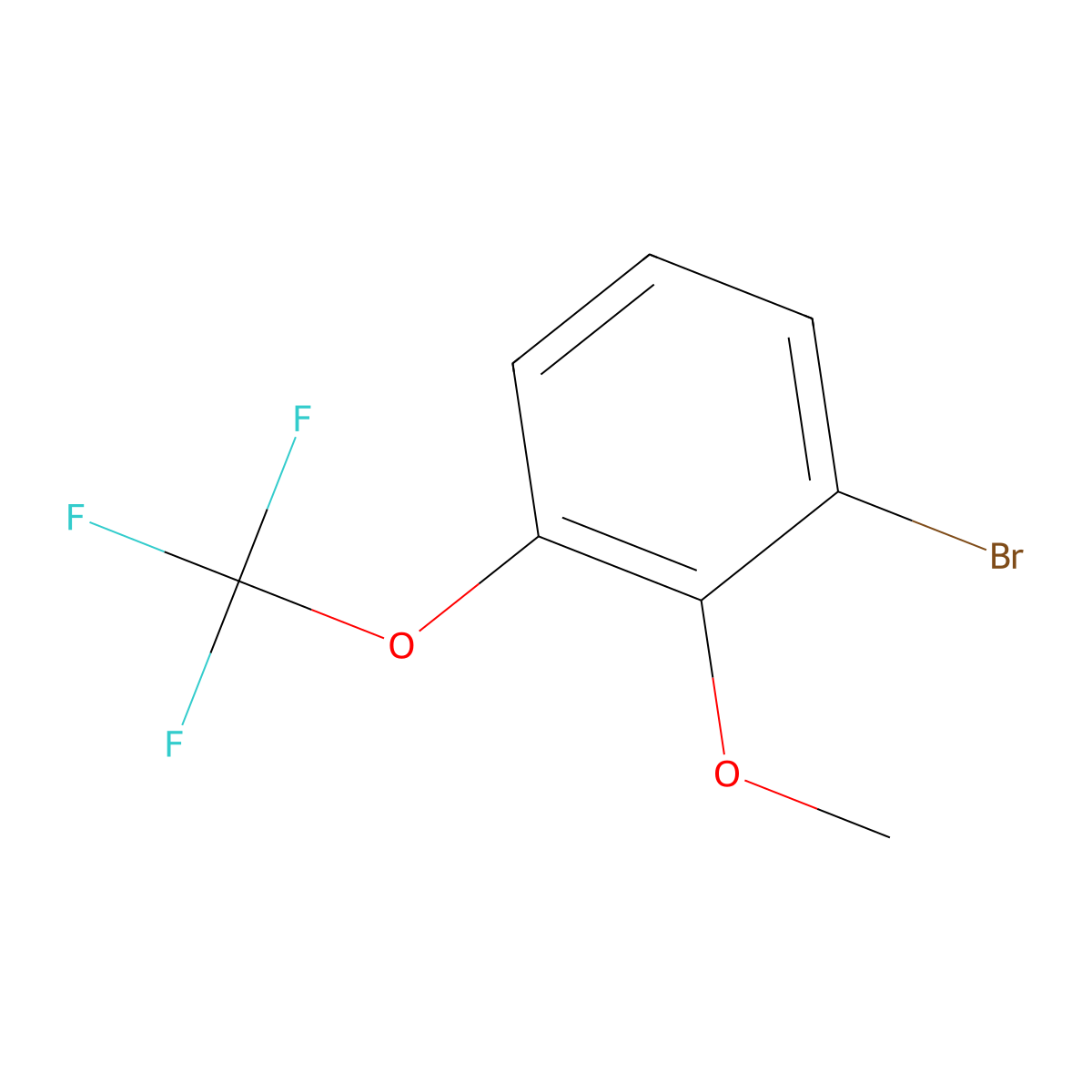 1-Bromo-2-methoxy-3-(trifluoromethoxy)benzene molecular structure, CAS 1804873-54-8