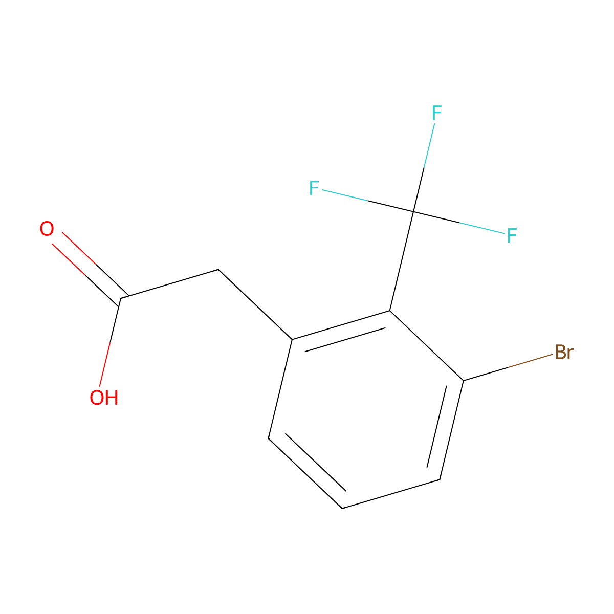 2-(3-Bromo-2-(trifluoromethyl)phenyl)acetic acid molecular structure, CAS 1804874-07-4