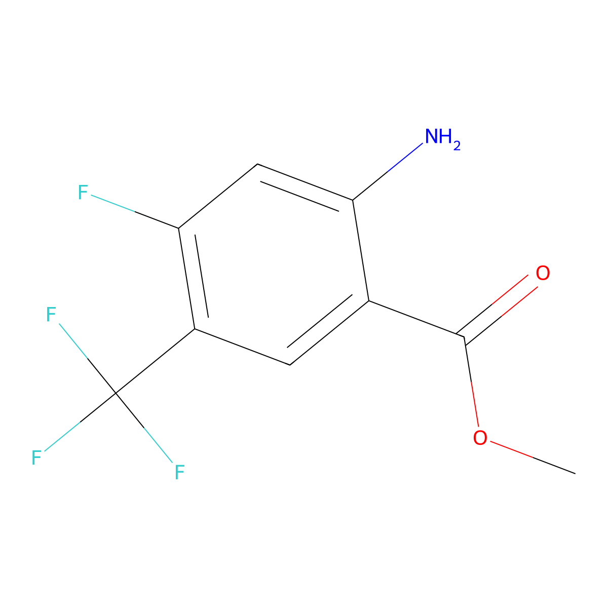 Methyl 2-amino-4-fluoro-5-(trifluoromethyl)benzoate molecular structure, CAS 1804875-04-4