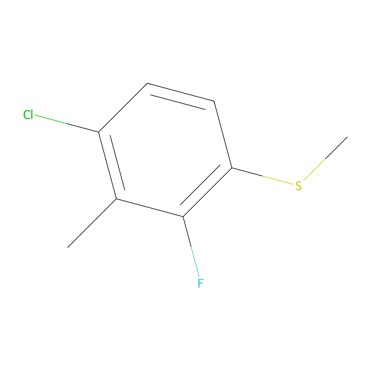 (4-Chloro-2-fluoro-3-methylphenyl)(methyl)sulfane molecular structure, CAS 1804878-51-0