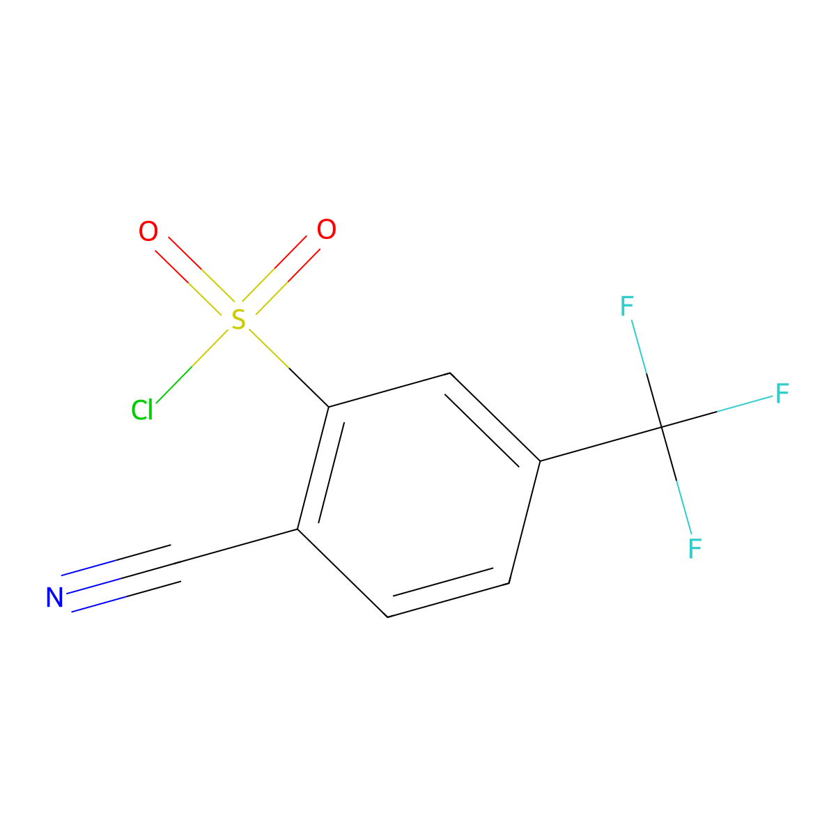 2-Cyano-5-(trifluoromethyl)benzenesulfonyl chloride molecular structure, CAS 1804878-79-2