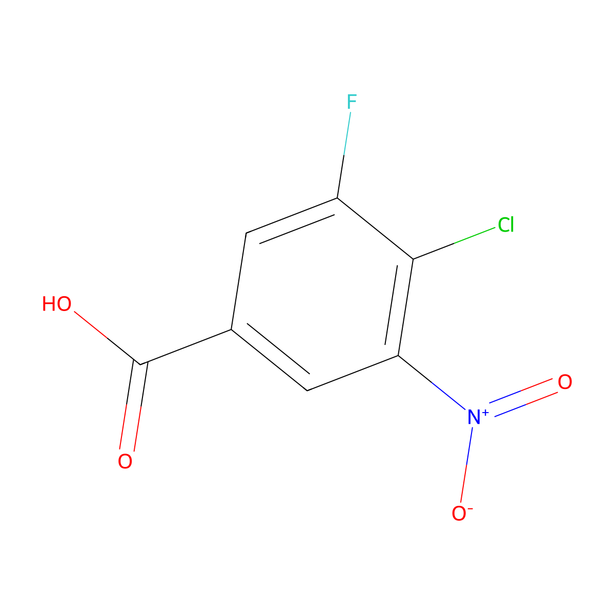 4-Chloro-3-fluoro-5-nitrobenzoic acid molecular structure, CAS 1804879-14-8