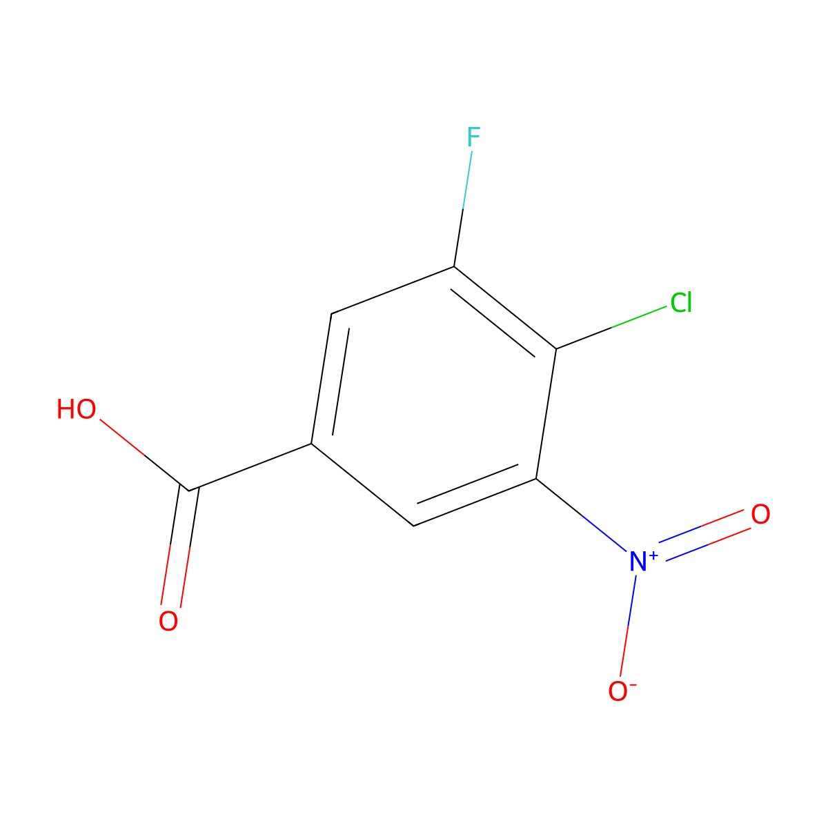 4-Chloro-3-fluoro-5-nitrobenzoic acid molecular structure, CAS 1804879-14-8