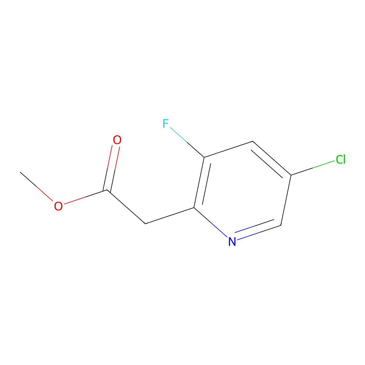 Methyl 2-(5-chloro-3-fluoropyridin-2-yl)acetate molecular structure, CAS 1804879-61-5