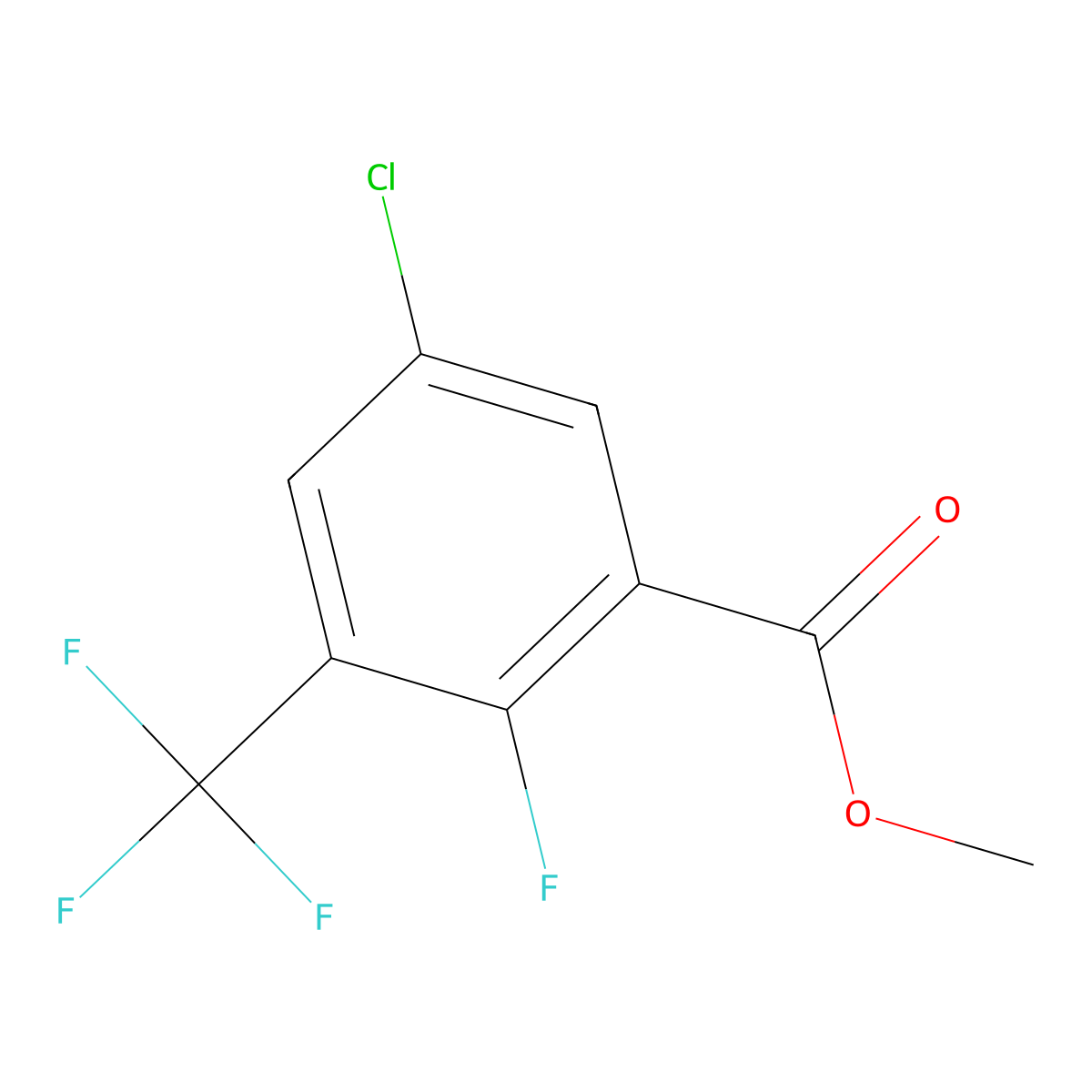 Methyl 5-chloro-2-fluoro-3-(trifluoromethyl)benzoate molecular structure, CAS 1804880-14-5