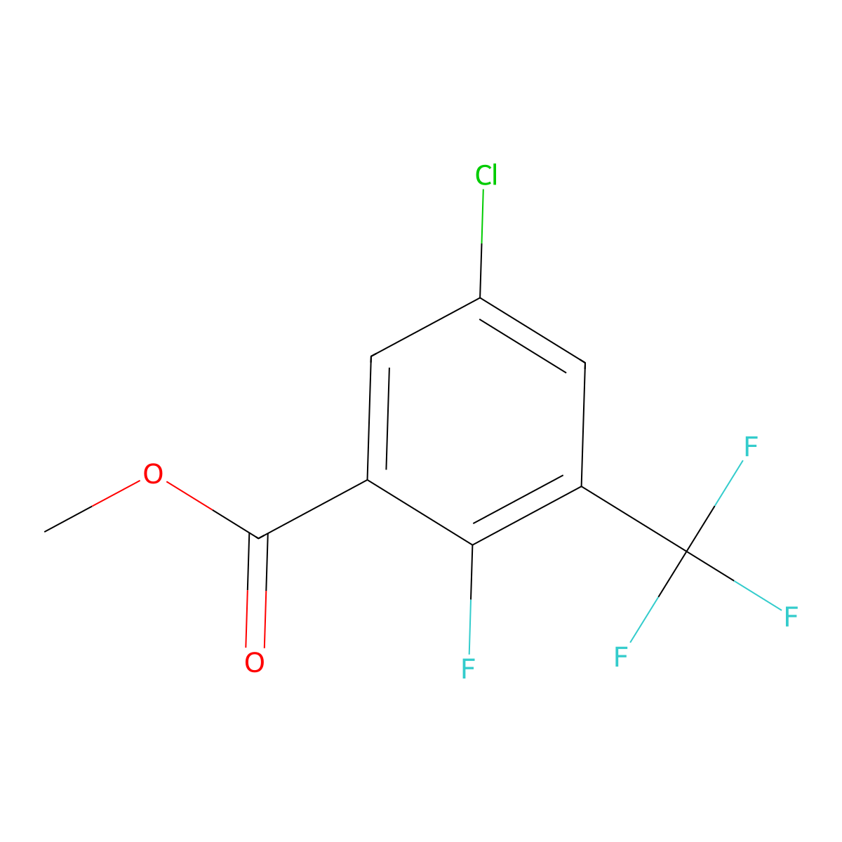 Methyl 5-chloro-2-fluoro-3-(trifluoromethyl)benzoate molecular structure, CAS 1804880-14-5