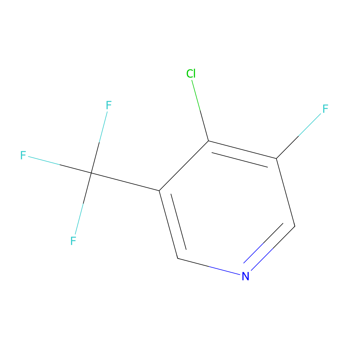 4-Chloro-3-fluoro-5-(trifluoromethyl)pyridine molecular structure, CAS 1804881-01-3