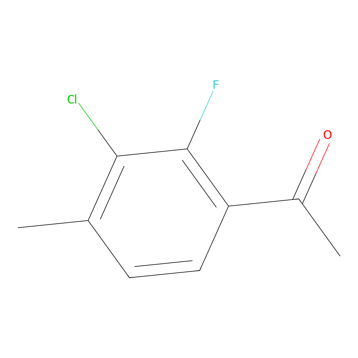 1-(3-Chloro-2-fluoro-4-methylphenyl)ethanone molecular structure, CAS 1804881-22-8