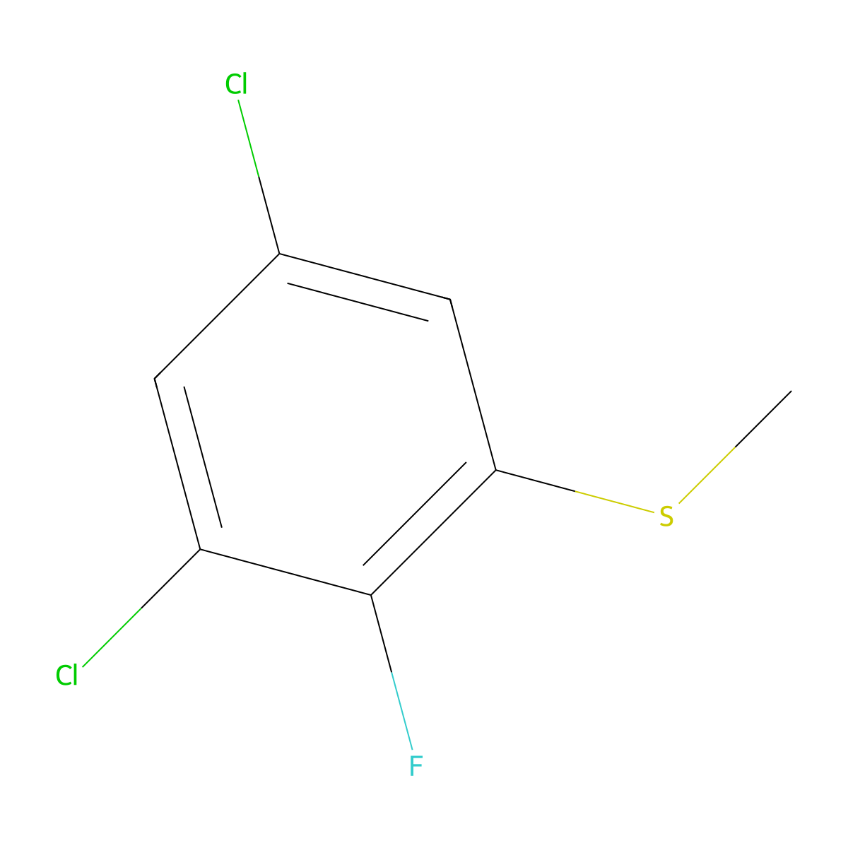 (3,5-Dichloro-2-fluorophenyl)(methyl)sulfane molecular structure, CAS 1804881-25-1