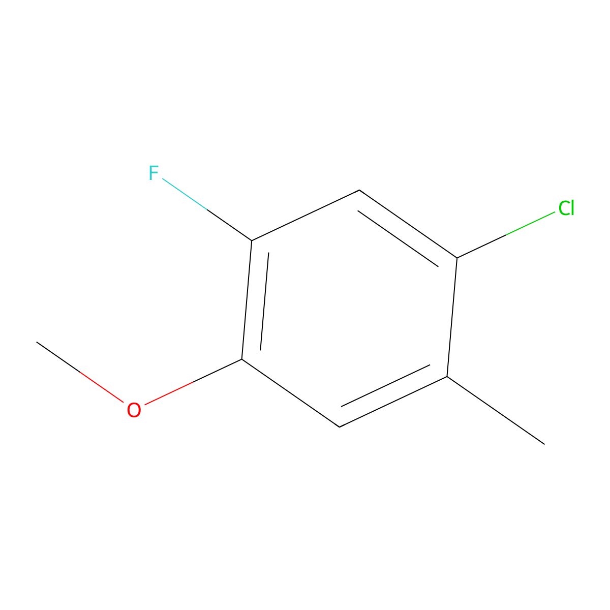 1-Chloro-5-fluoro-4-methoxy-2-methylbenzene molecular structure, CAS 1804881-28-4