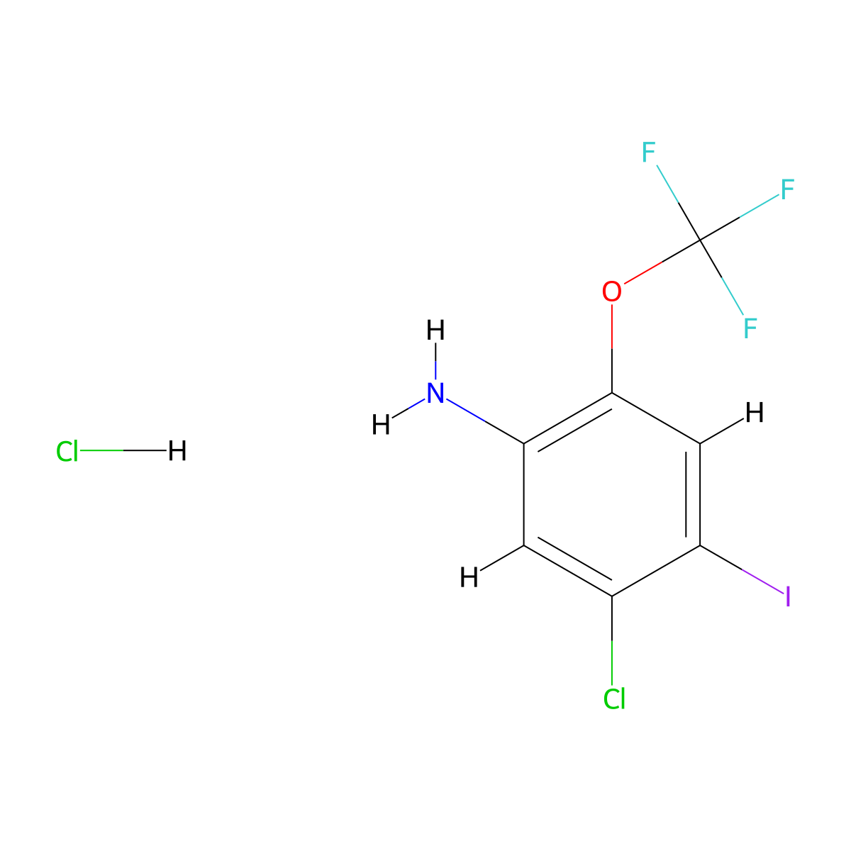 5-Chloro-4-iodo-2-(trifluoromethoxy)aniline hydrochloride molecular structure, CAS 1804882-46-9