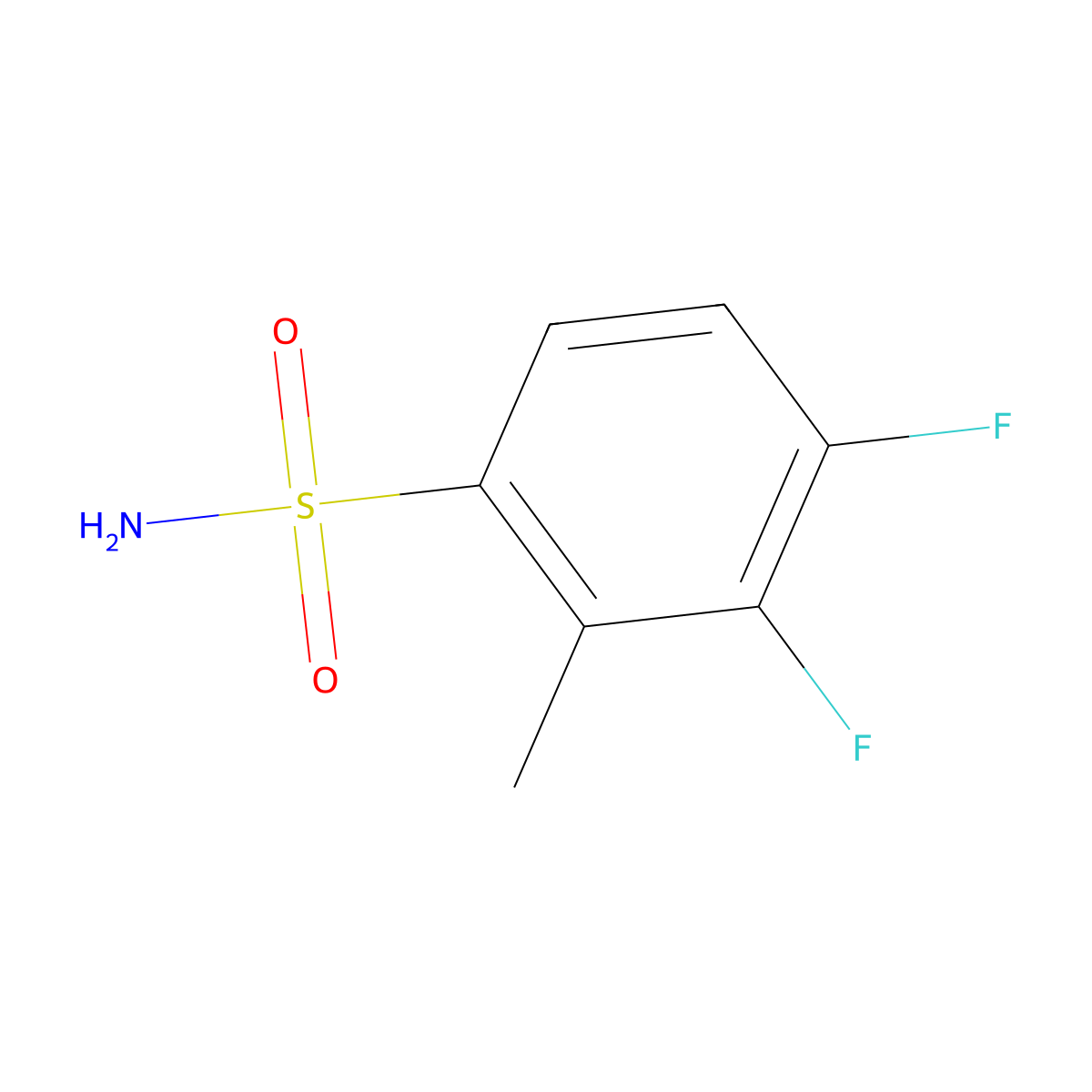 3,4-Difluoro-2-methylbenzenesulfonamide molecular structure, CAS 1804882-93-6