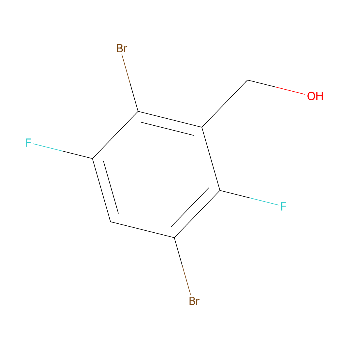 (2,5-Dibromo-3,6-difluorophenyl)methanol molecular structure, CAS 1804882-96-9