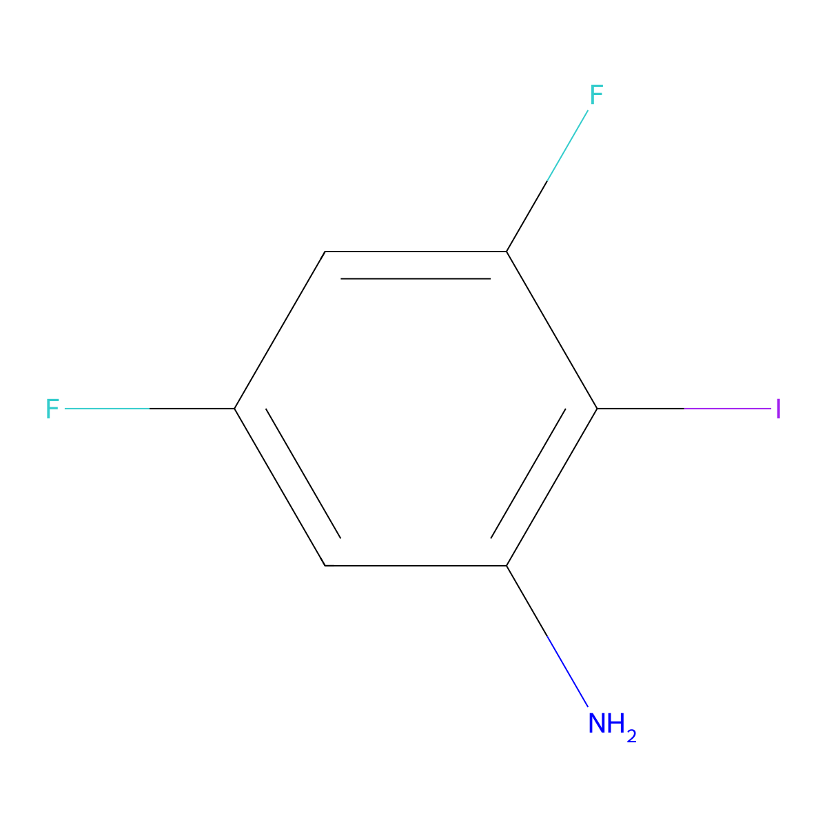 3,5-Difluoro-2-iodoaniline molecular structure, CAS 1804885-53-7
