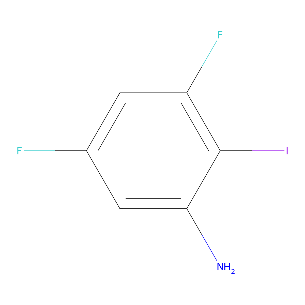 3,5-Difluoro-2-iodoaniline molecular structure, CAS 1804885-53-7