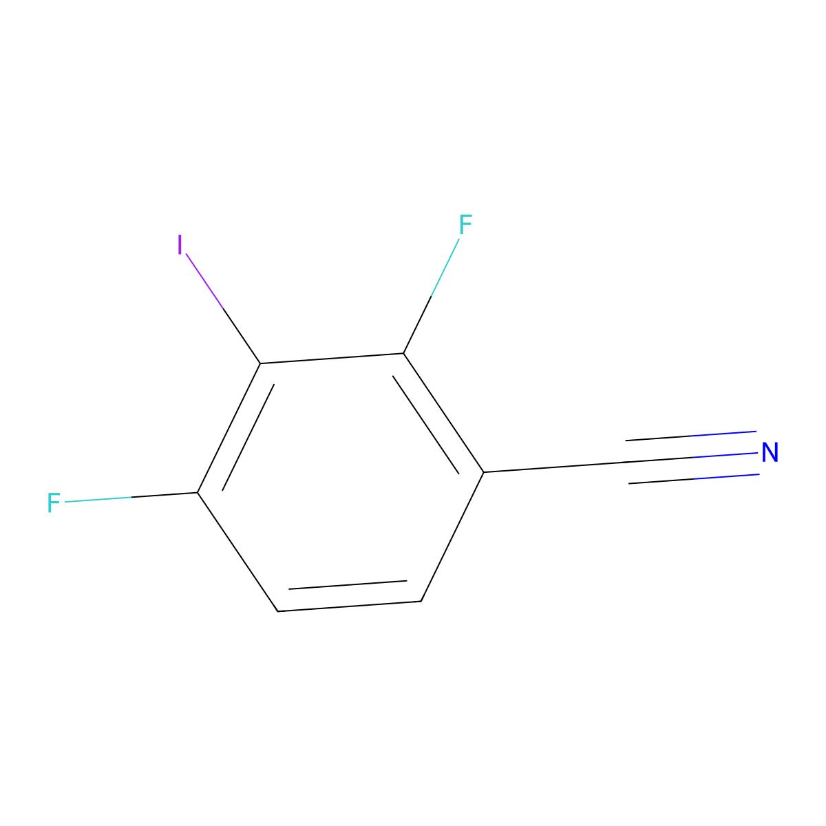 2,4-Difluoro-3-iodobenzonitrile molecular structure, CAS 1804885-55-9