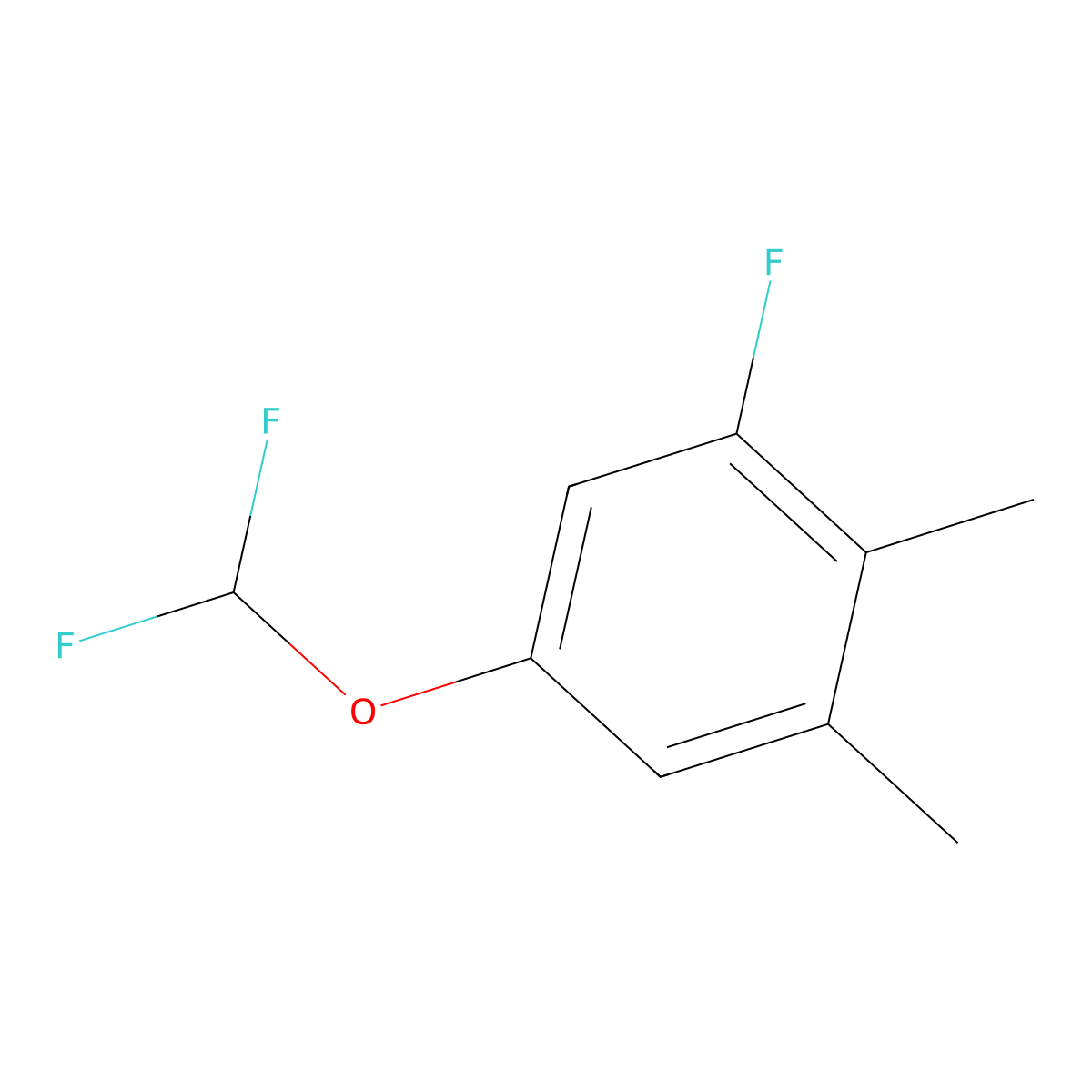 Benzene, 5-(difluoromethoxy)-1-fluoro-2,3-dimethyl- molecular structure, CAS 1804886-01-8