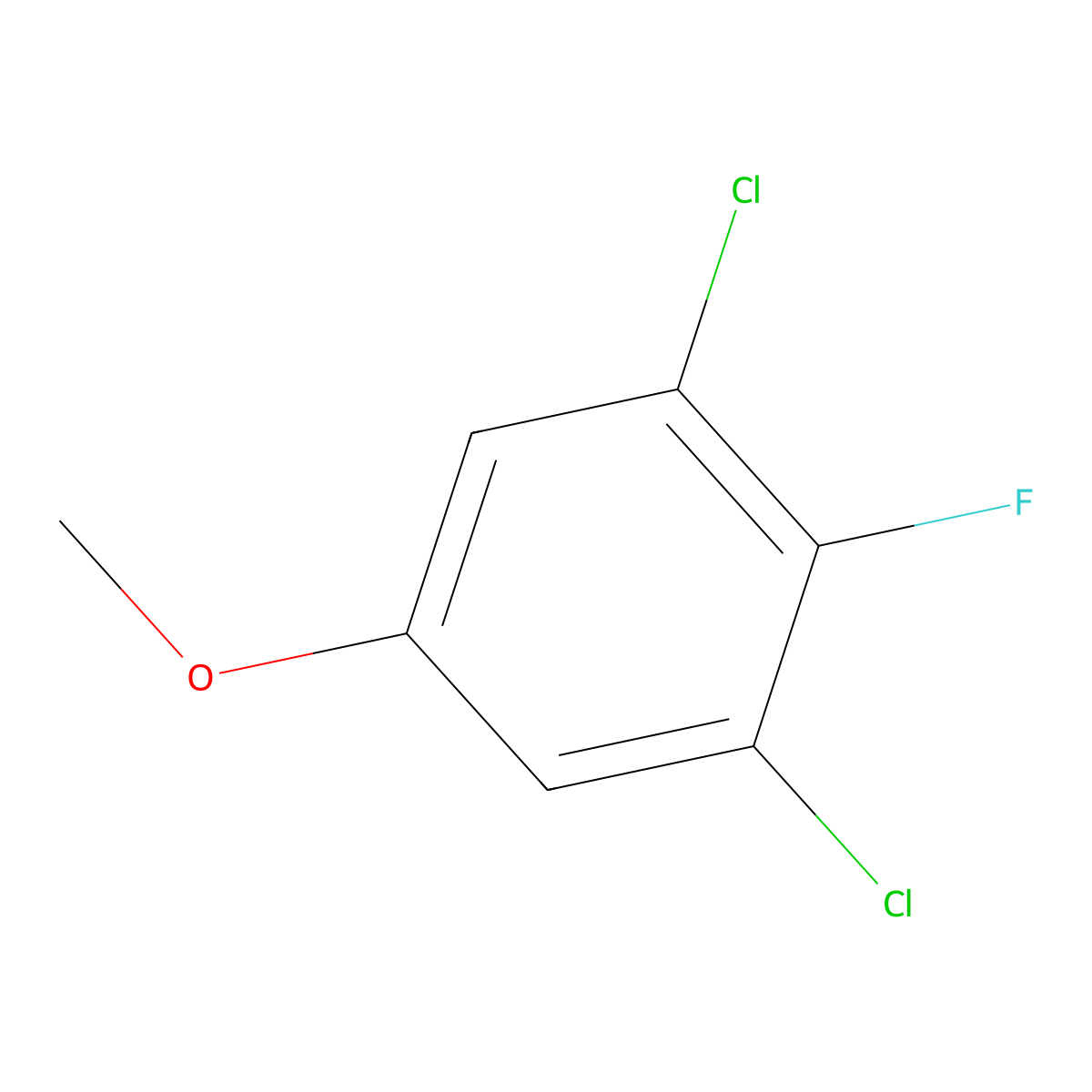3,5-Dichloro-4-fluoroanisole molecular structure, CAS 1804886-03-0