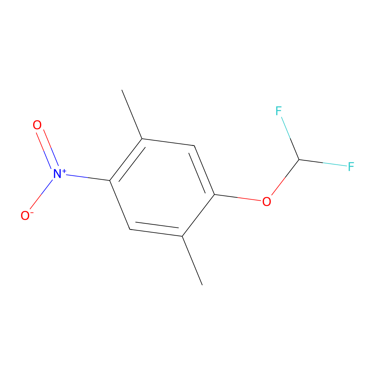 1-Difluoromethoxy-2,5-dimethyl-4-nitrobenzene molecular structure, CAS 1804886-05-2