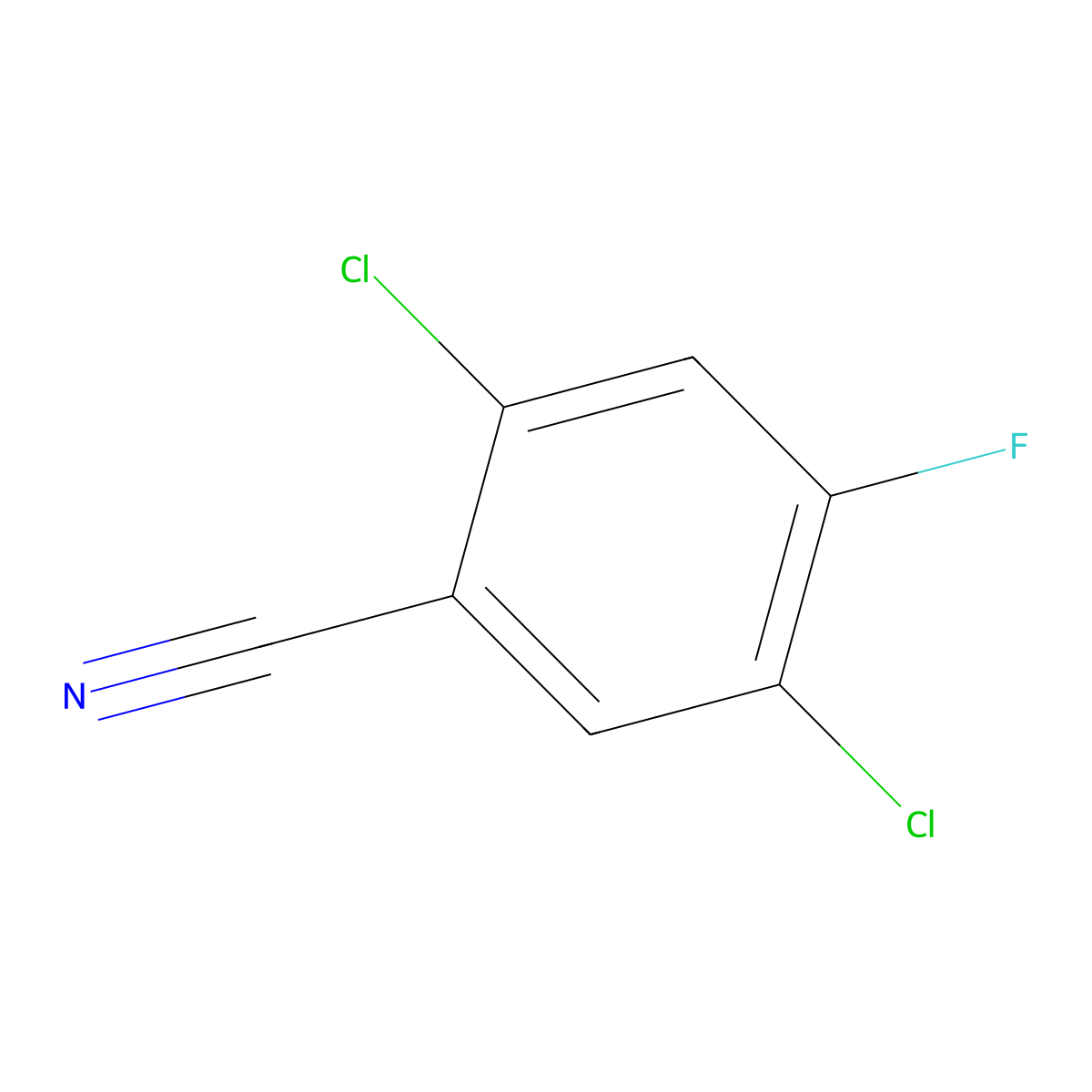 2,5-Dichloro-4-fluorobenzonitrile molecular structure, CAS 1804886-09-6