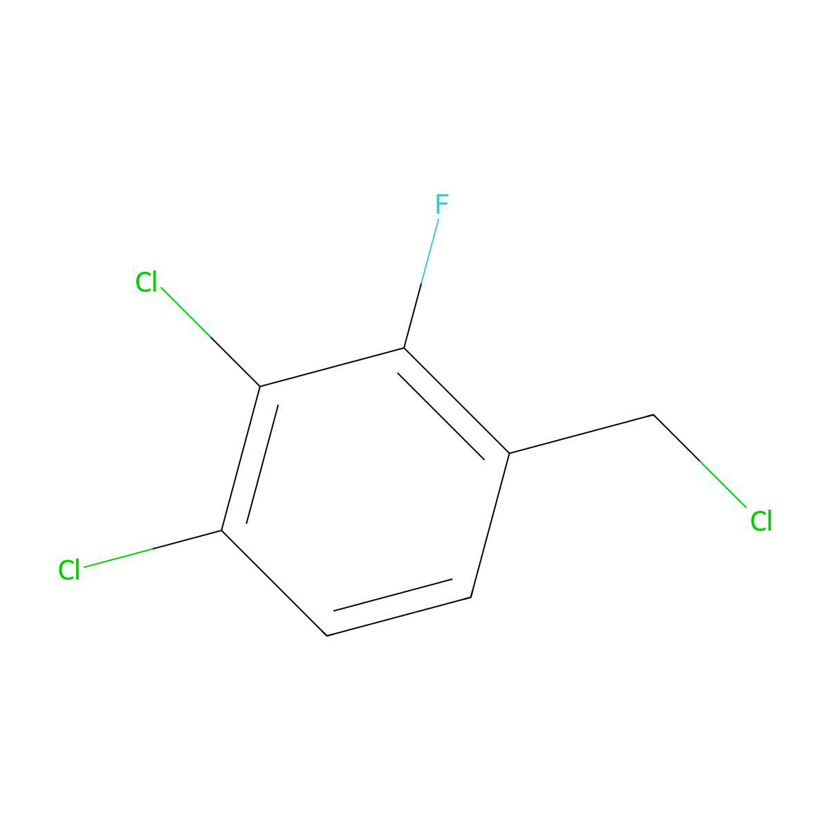 3,4-Dichloro-2-fluorobenzyl chloride molecular structure, CAS 1804886-26-7