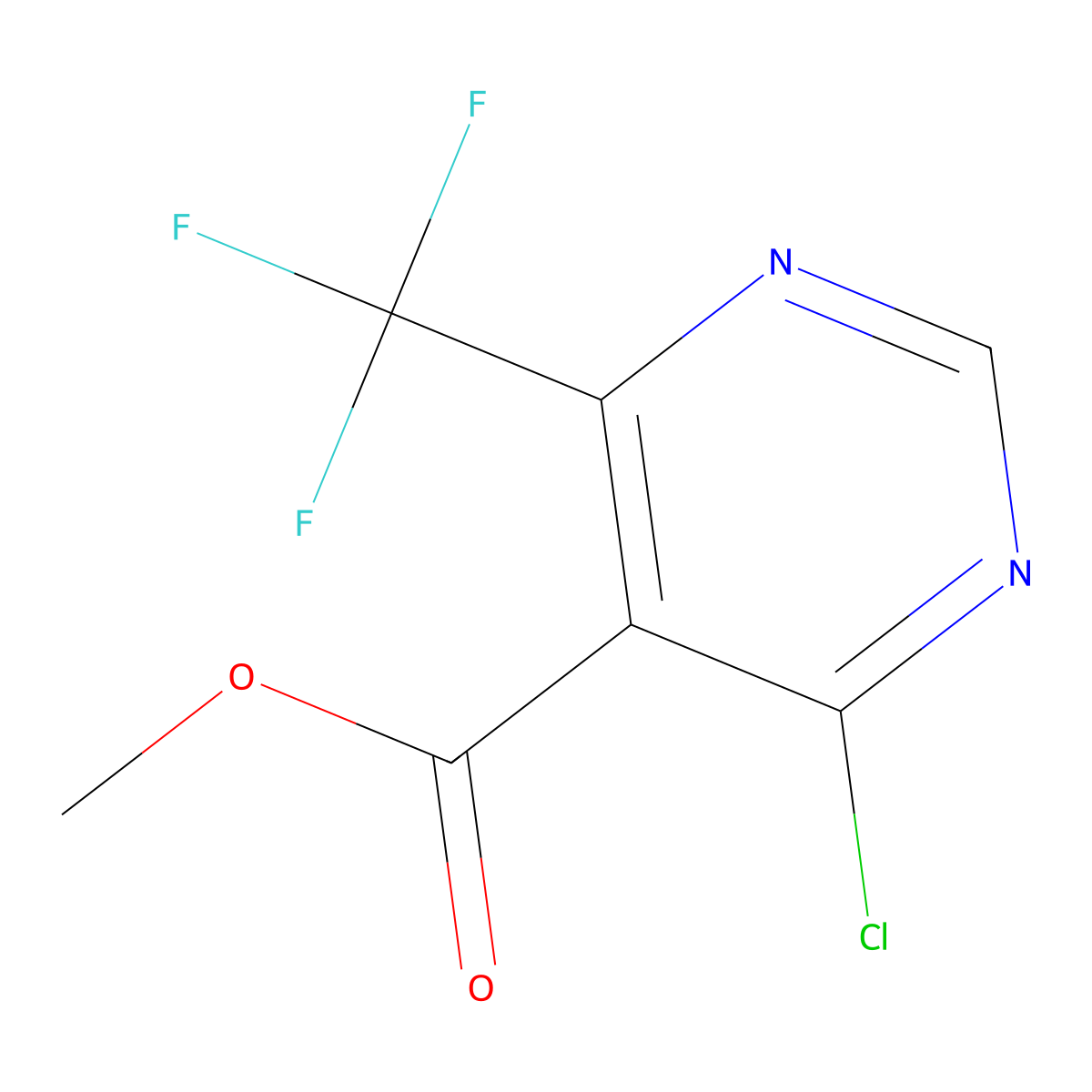 Methyl 4-chloro-6-(trifluoromethyl)pyrimidine-5-carboxylate molecular structure, CAS 1804890-92-3