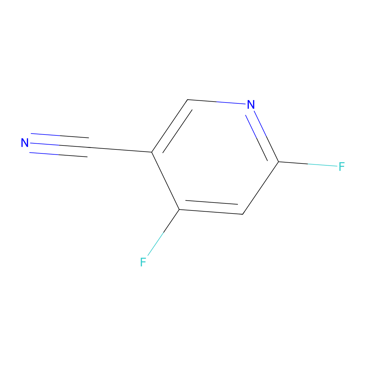 4,6-Difluoropyridine-3-carbonitrile molecular structure, CAS 1804896-68-1