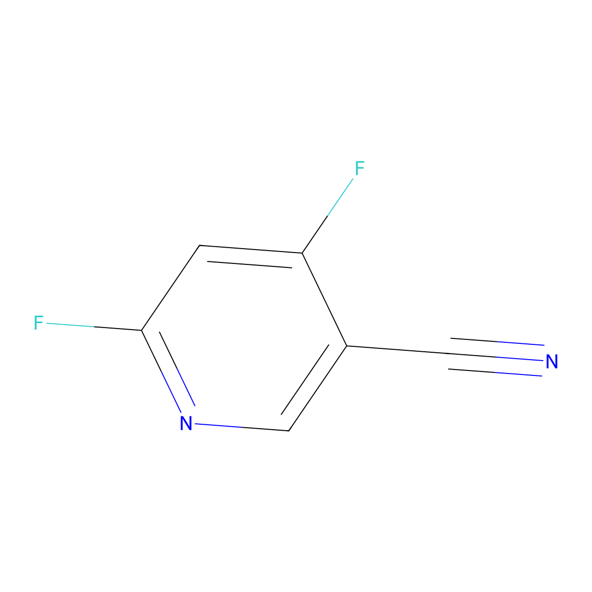 4,6-Difluoropyridine-3-carbonitrile molecular structure, CAS 1804896-68-1