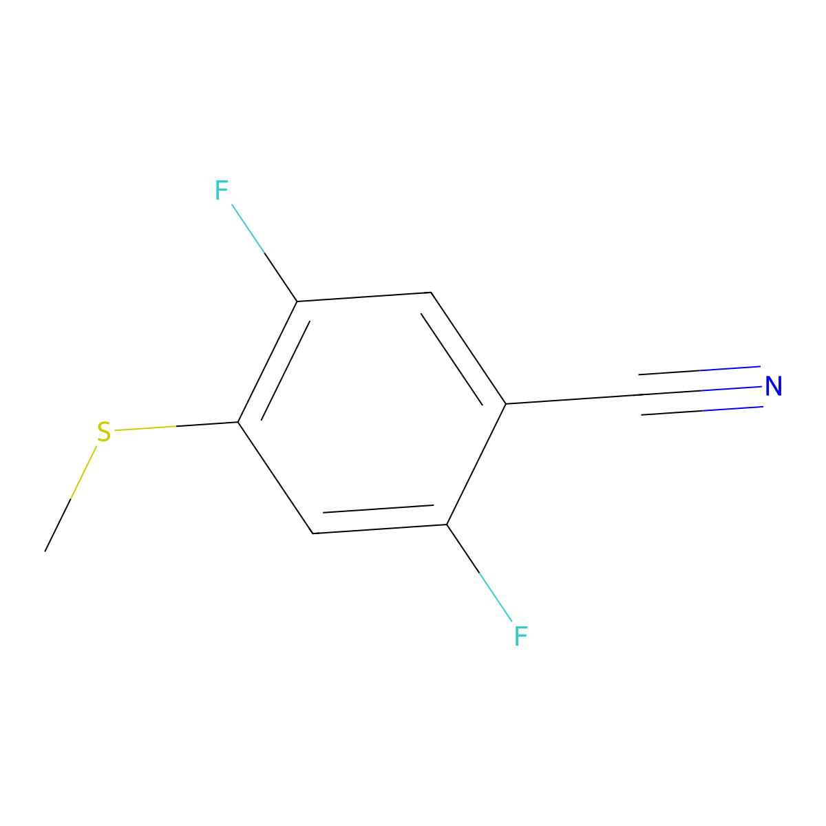 4-Cyano-2,5-difluorothioanisole molecular structure, CAS 1804896-75-0