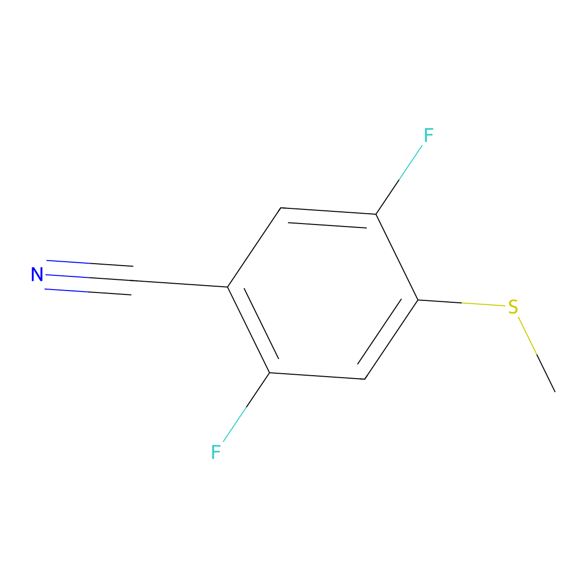 4-Cyano-2,5-difluorothioanisole molecular structure, CAS 1804896-75-0