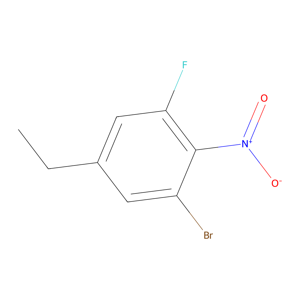 1-Bromo-5-ethyl-3-fluoro-2-nitrobenzene molecular structure, CAS 1804897-11-7