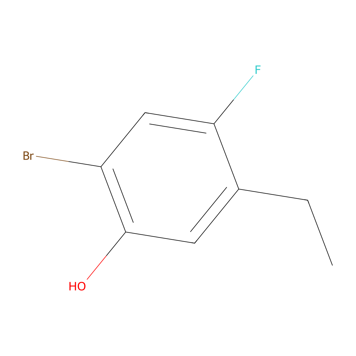 2-Bromo-5-ethyl-4-fluorophenol molecular structure, CAS 1804897-22-0