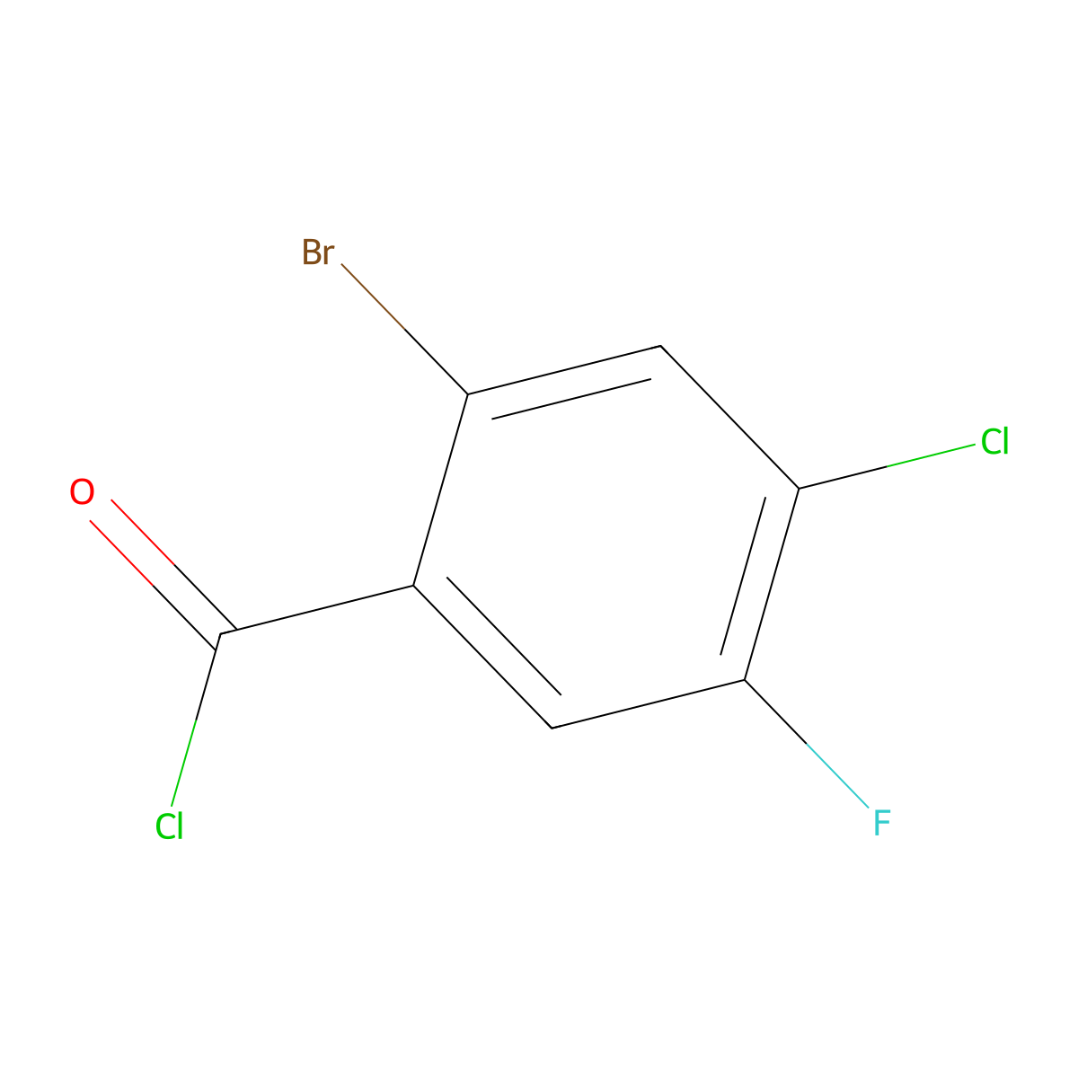 2-Bromo-4-chloro-5-fluorobenzoyl chloride molecular structure, CAS 1804897-32-2