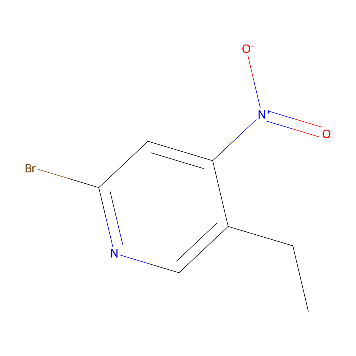 2-Bromo-5-ethyl-4-nitropyridine molecular structure, CAS 1804897-58-2
