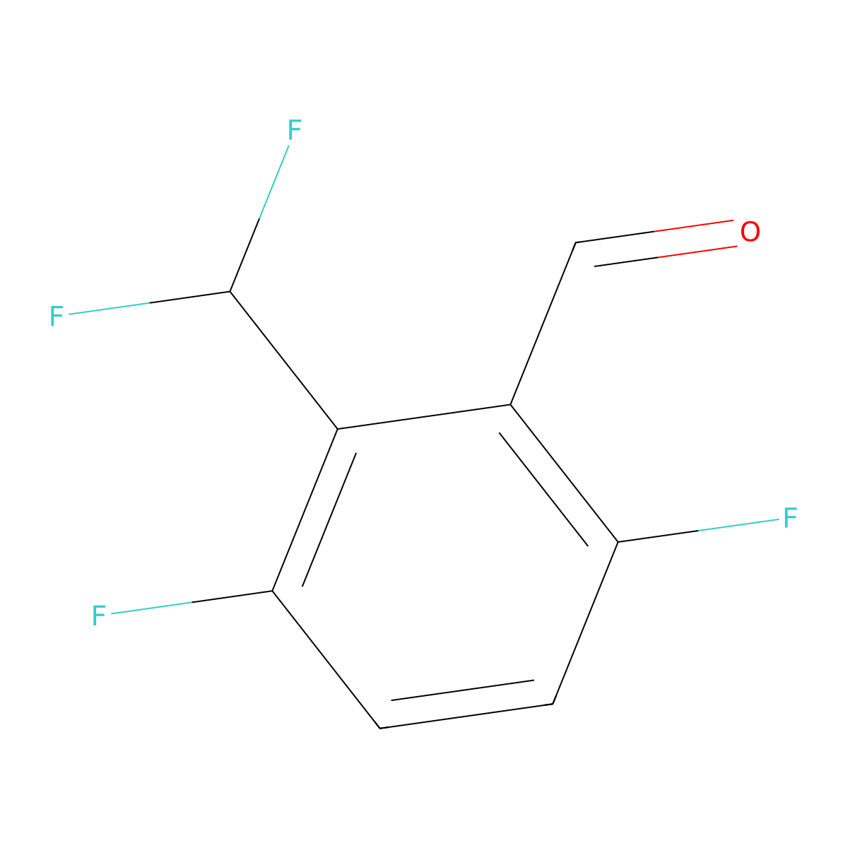 2-(Difluoromethyl)-3,6-difluorobenzaldehyde molecular structure, CAS 1804904-06-0