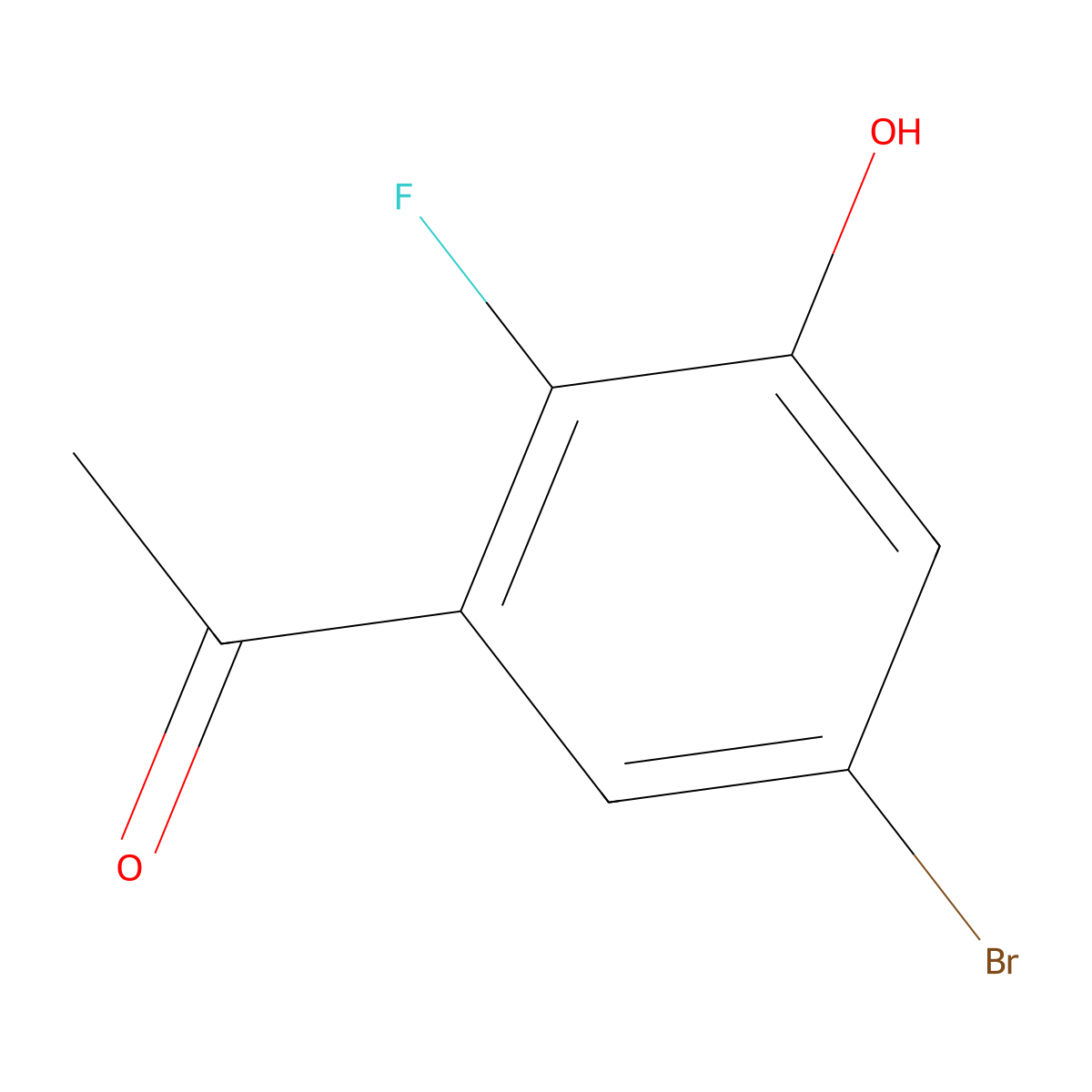 1-(5-Bromo-2-fluoro-3-hydroxyphenyl)ethan-1-one molecular structure, CAS 1804906-24-8