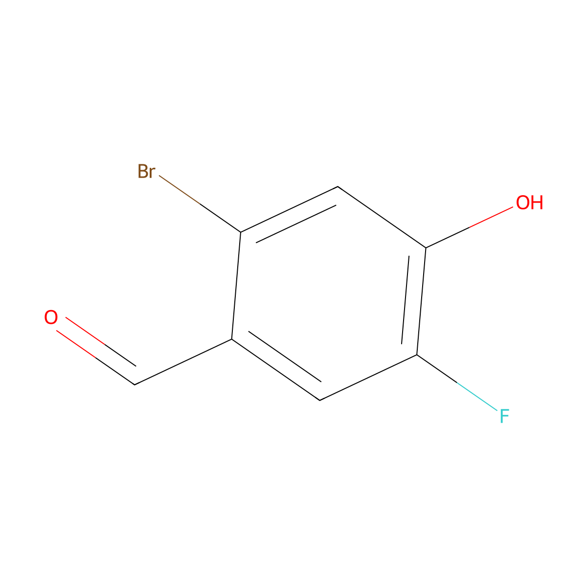 2-Bromo-5-fluoro-4-hydroxybenzaldehyde molecular structure, CAS 1804906-56-6