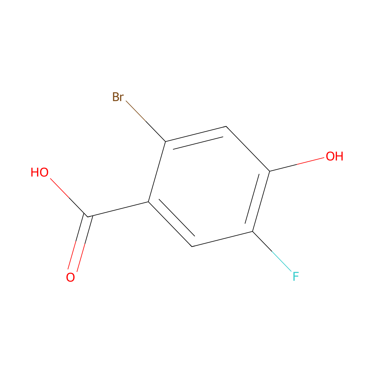2-Bromo-5-fluoro-4-hydroxybenzoic acid molecular structure, CAS 1804907-88-7
