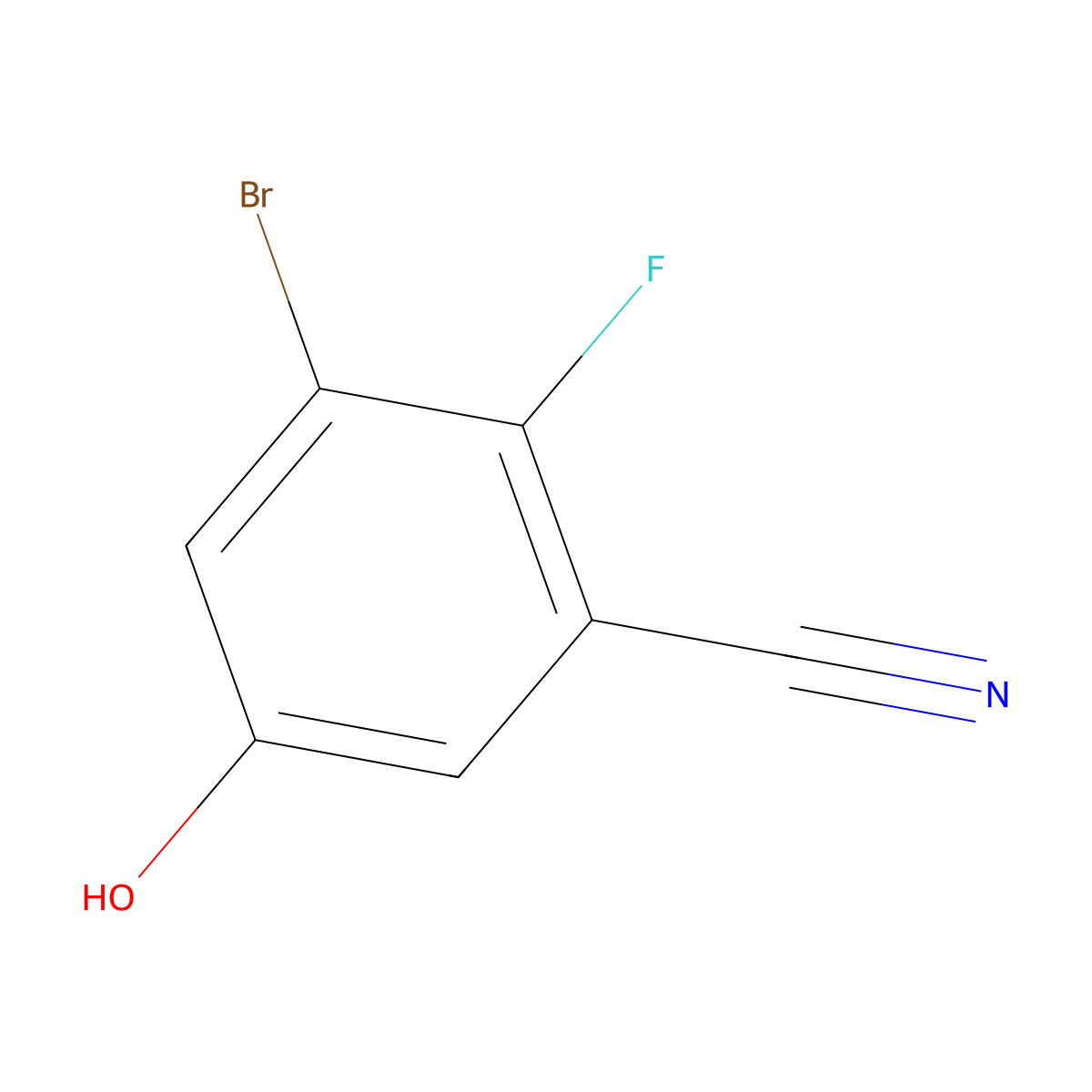 3-Bromo-2-fluoro-5-hydroxybenzonitrile molecular structure, CAS 1804908-32-4
