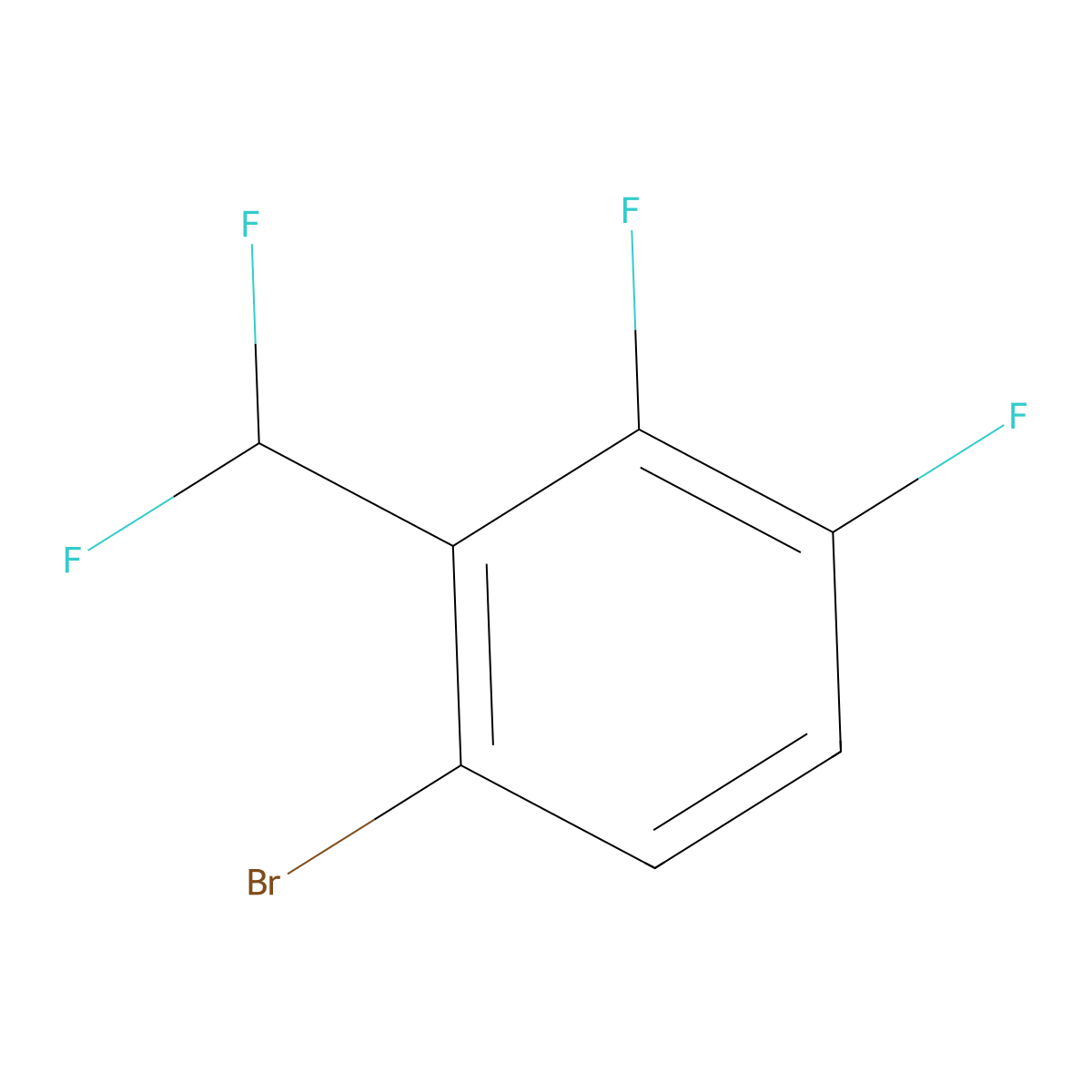 1-Bromo-2-(difluoromethyl)-3,4-difluorobenzene molecular structure, CAS 1804909-75-8