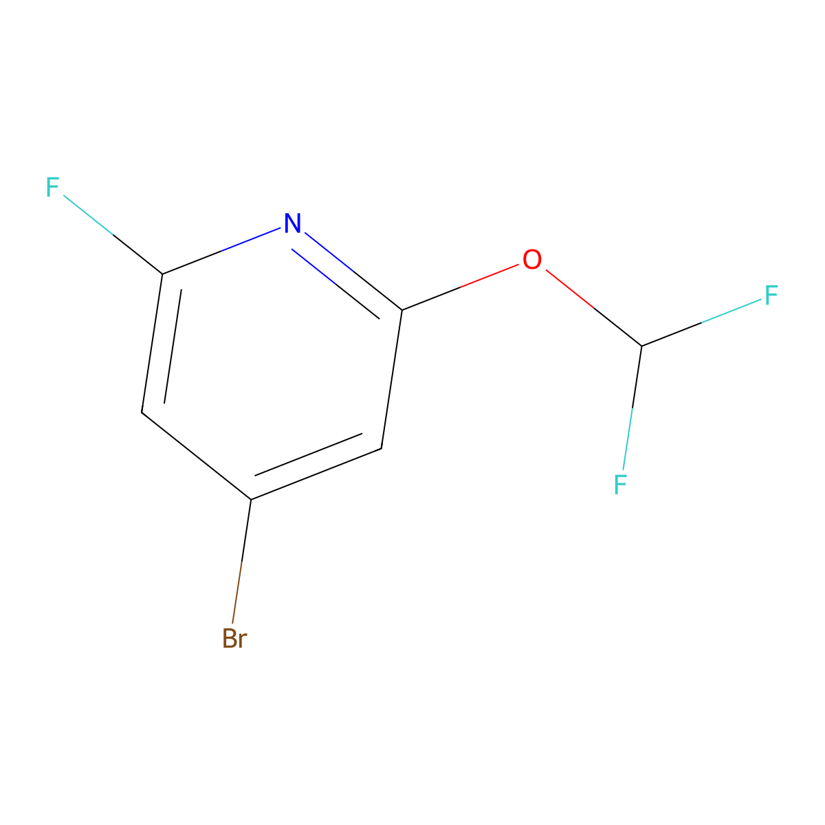 4-Bromo-2-(difluoromethoxy)-6-fluoropyridine molecular structure, CAS 1804910-55-1