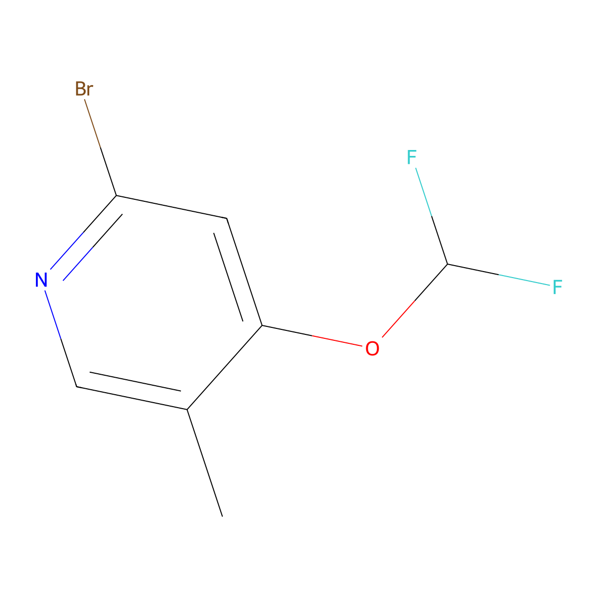 2-Bromo-4-difluoromethoxy-5-methylpyridine molecular structure, CAS 1804910-59-5