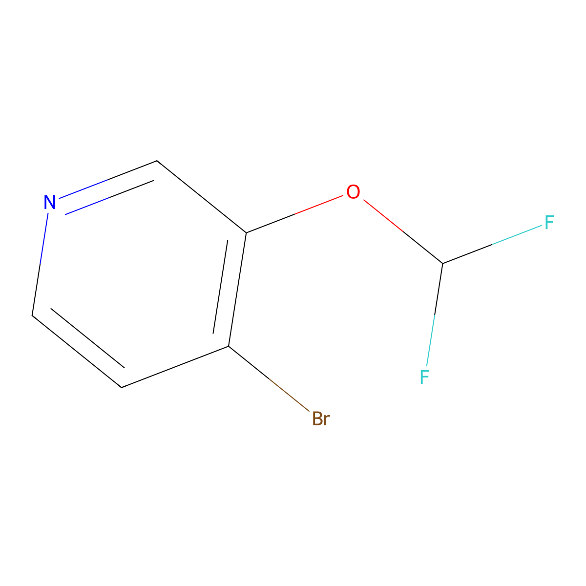 4-Bromo-3-(difluoromethoxy)pyridine molecular structure, CAS 1804910-68-6